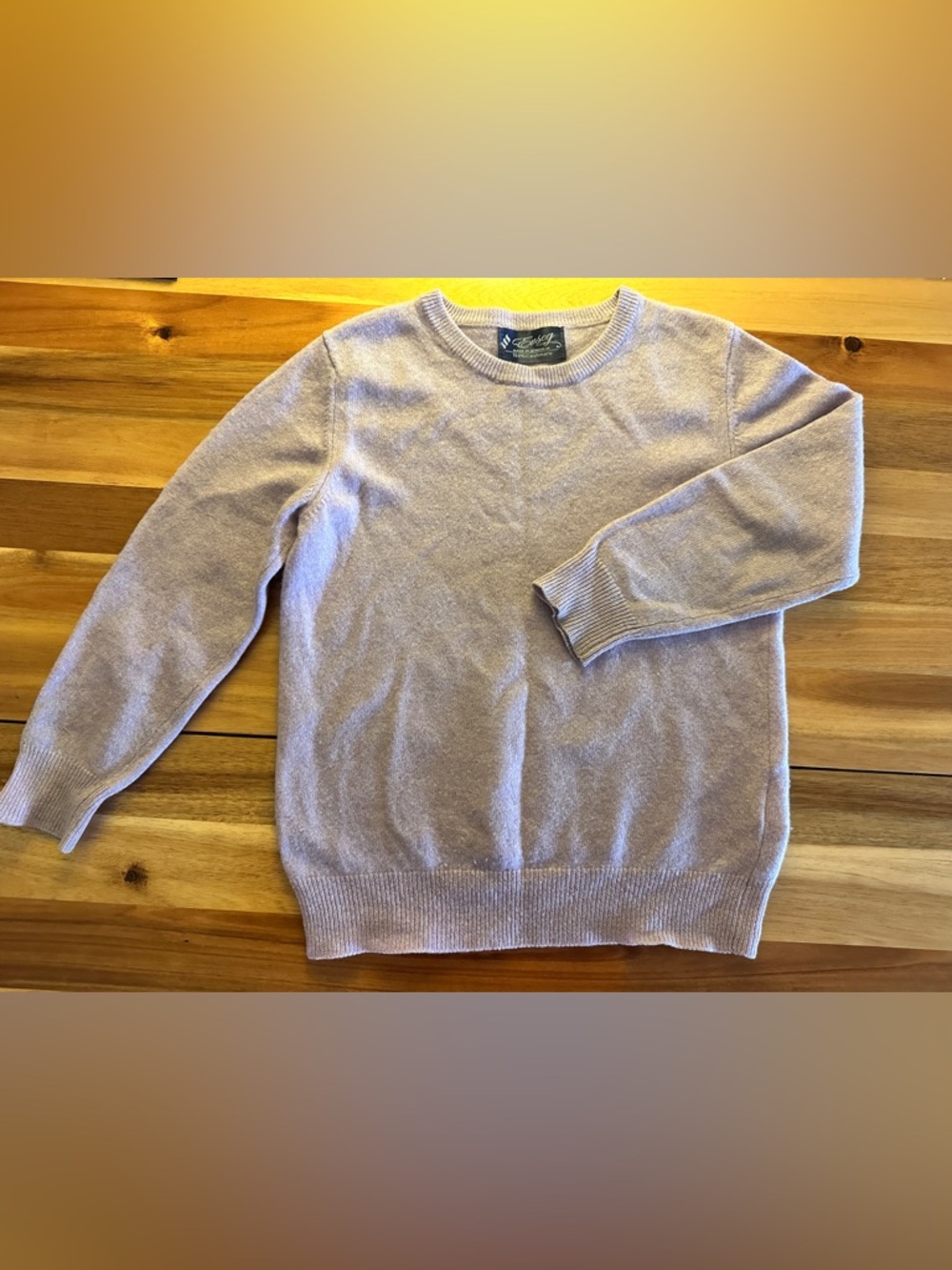 Girls' 100% Cashmere/Mongolian/ Crewneck Sweater - Light Lavender
